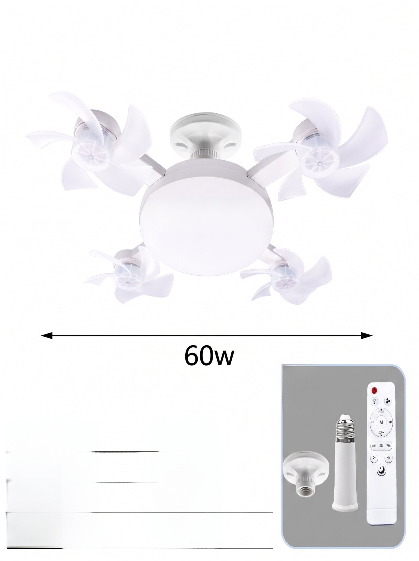 Ventilador de techo Zephrio con luz LED y control remoto