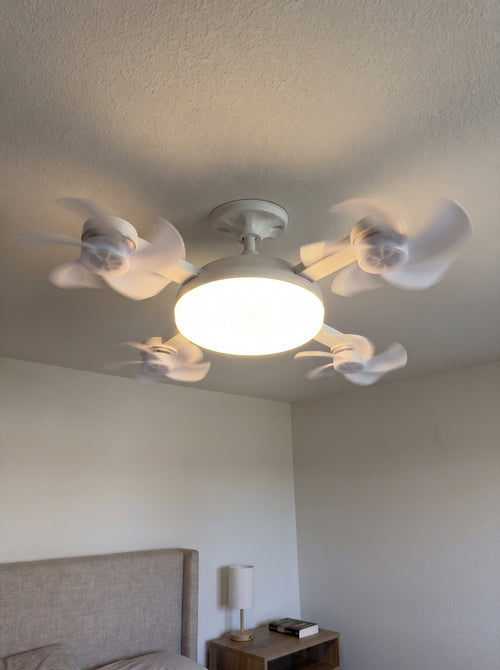 Ventilador de techo Zephrio con luz LED y control remoto